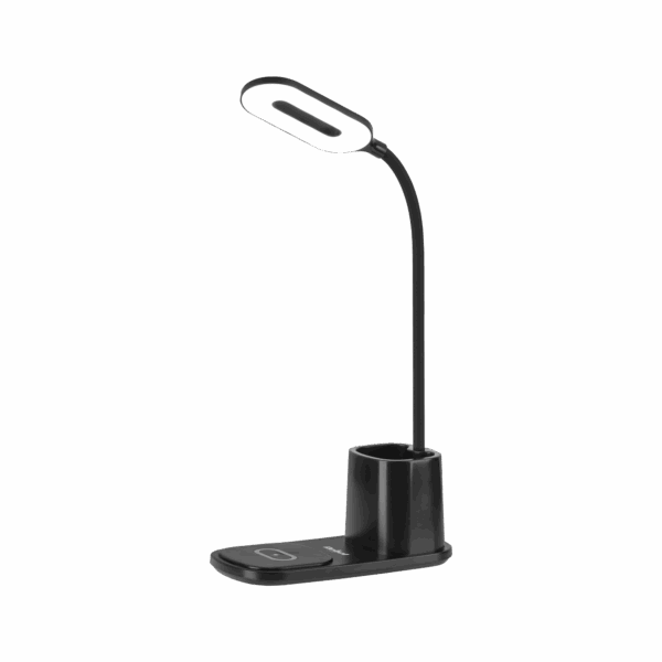 LED stolová lampa s indukčnou nabíjačkou (čierna)