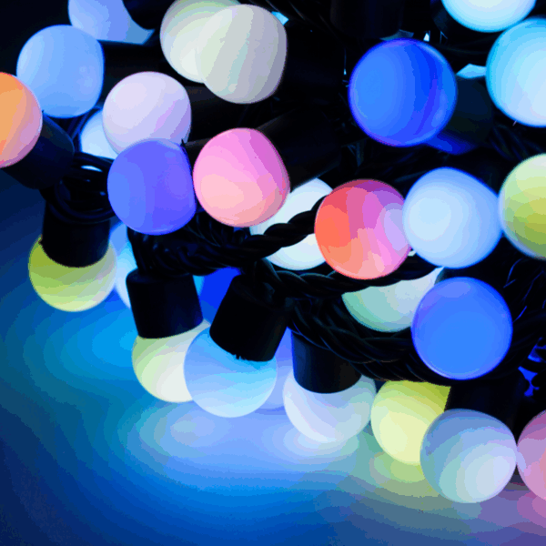 LED osvetlenie vianočného stromčeka, farba RGB (10m)