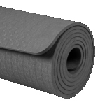 Gymnastická podložka na jogu, pilates, fitness, 183x61cm, hrúbka 6mm, materiál TPE, čierna, REBEL ACTIVE – Obrázok 4