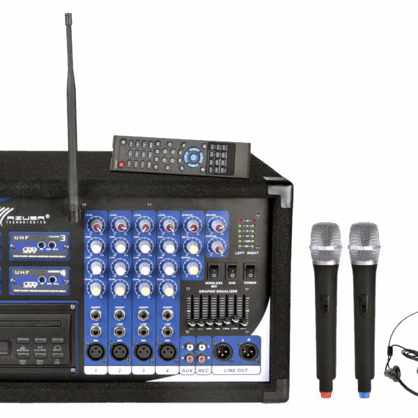 PA-180 UHF mikrofón 4 kanály (2 ručné + 2 slúchadlá)