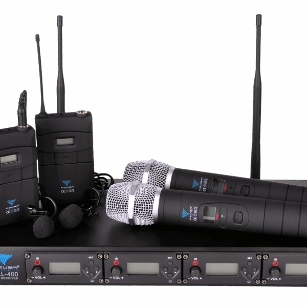 PLL-400 UHF mikrofón so 4 kanálmi (2 ručné + 2 klipy)