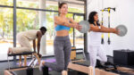 Mini pilates lopta na rehabilitáciu 25cm, šedá, REBEL ACTIVE – Obrázok 7