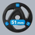 Liatinové olympijské závažie, pogumované, 20kg, otvor 51mm, REBEL ACTIVE – Obrázok 6