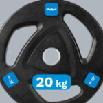 Liatinové olympijské závažie, pogumované, 20kg, otvor 51mm, REBEL ACTIVE – Obrázok 4