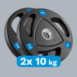 Liatinové olympijské závažie pogumovaný set 2x10kg, otvor 51mm, REBEL ACTIVE – Obrázok 5