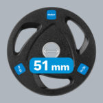 Liatinové olympijské závažie pogumovaný set 2x10kg, otvor 51mm, REBEL ACTIVE – Obrázok 7