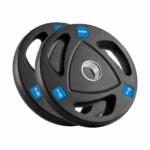 Liatinové olympijské závažie pogumovaný set 2x10kg, otvor 51mm, REBEL ACTIVE