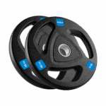 Liatinové olympijské závažie pogumovaný set 2x15kg, diera 51mm, REBEL ACTIVE