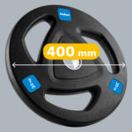 Liatinové olympijské závažie pogumovaný set 2x20kg, otvor 51mm, REBEL ACTIVE – Obrázok 8