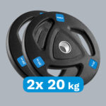 Liatinové olympijské závažie pogumovaný set 2x20kg, otvor 51mm, REBEL ACTIVE – Obrázok 5