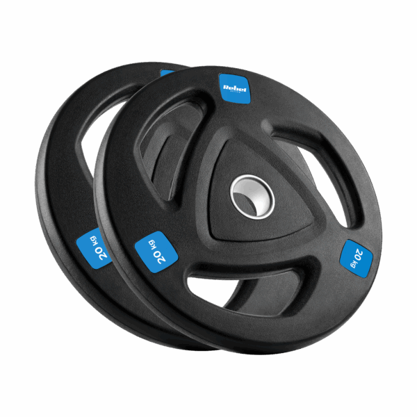 Liatinové olympijské závažie pogumovaný set 2x20kg, otvor 51mm, REBEL ACTIVE