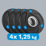 Liatinová súprava olympijského závažia pogumovaná 4x1,25kg, otvor 51mm, REBEL ACTIVE – Obrázok 5