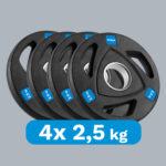 Liatinová súprava olympijského závažia pogumovaná 4x2,5kg, otvor 51mm, REBEL ACTIVE – Obrázok 5