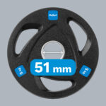 Liatinový olympijský set závažia pogumovaný 4x5kg, diera 51mm, REBEL ACTIVE – Obrázok 7