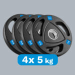 Liatinový olympijský set závažia pogumovaný 4x5kg, diera 51mm, REBEL ACTIVE – Obrázok 5
