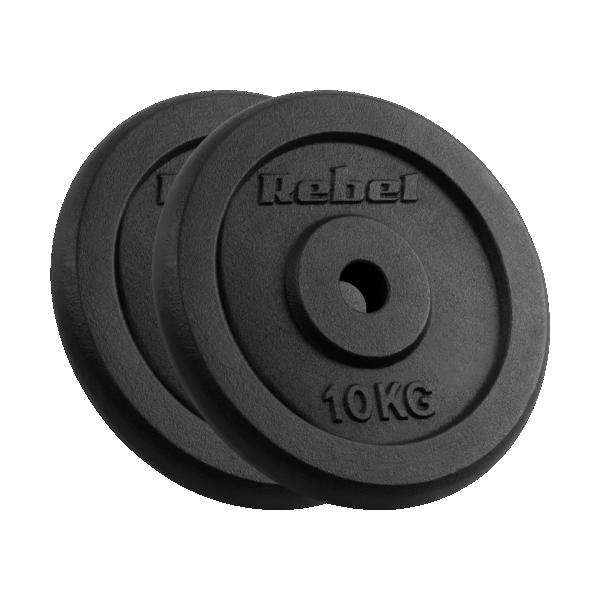 Liatinová súprava závažia 2x10kg, otvor 31mm, klasický tanier, REBEL ACTIVE