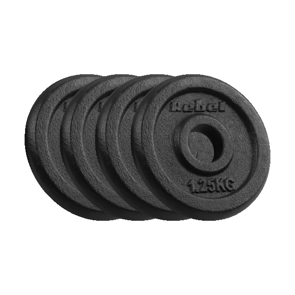 Liatinová súprava závažia 4x1,25kg, otvor 31mm, klasický tanier, REBEL ACTIVE