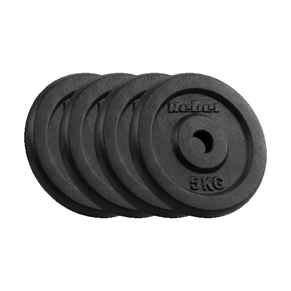 Liatinová súprava závažia 4x5kg, otvor 31mm, klasický tanier, REBEL ACTIVE