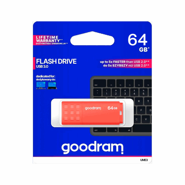 Oranžový pevný disk Goodram USB 3.2 64GB