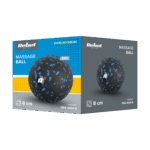 Masážna guľa 8cm, čierna a modrá, materiál EPP, REBEL ACTIVE – Obrázok 3