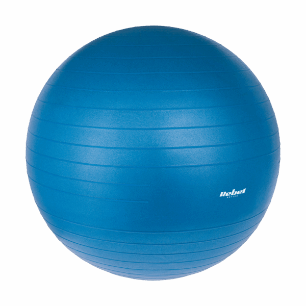 Rehabilitačná gymnastická lopta 55cm s ručnou pumpou, modrá, REBEL ACTIVE