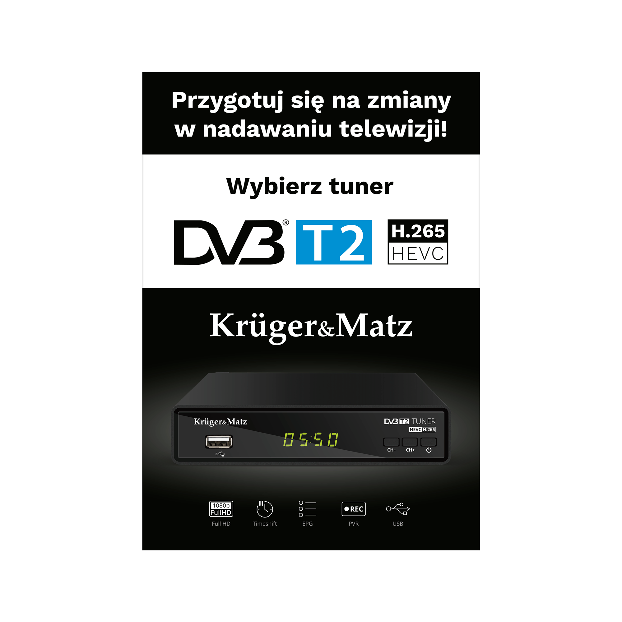 plakat-kruger-matz-tuner-dvb-t2-e0b9fc174c5f45f7b74ae4d4f14ebef2-c0800e67 Plagát Kruger&Matz DVB-T2 tuner – Obrázok 1