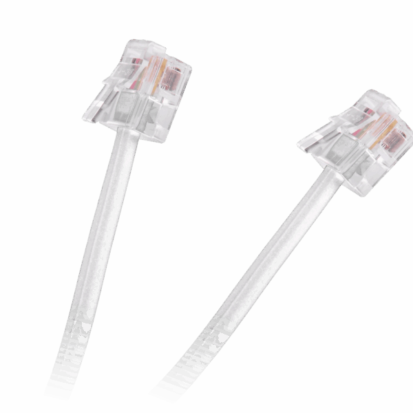 Zástrčkový telefónny kábel biely 5m
