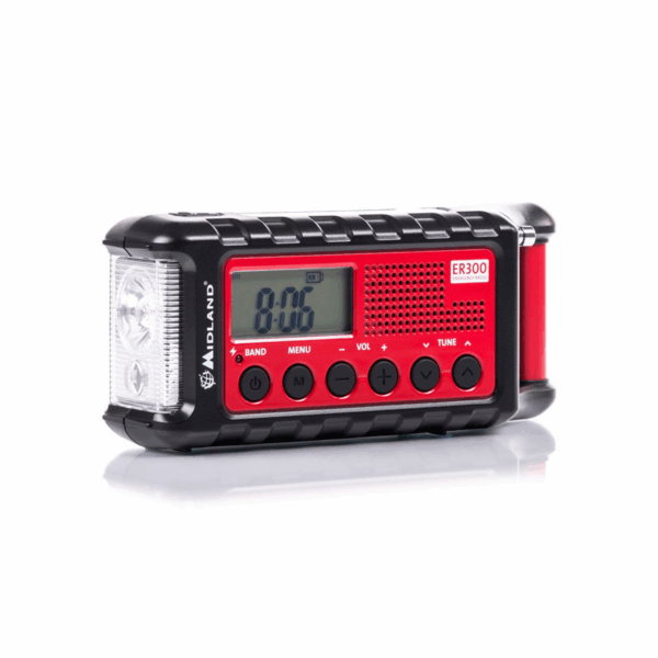 Núdzové rádio Midland ER300 s 2600mAh batériou Solar Dynamo