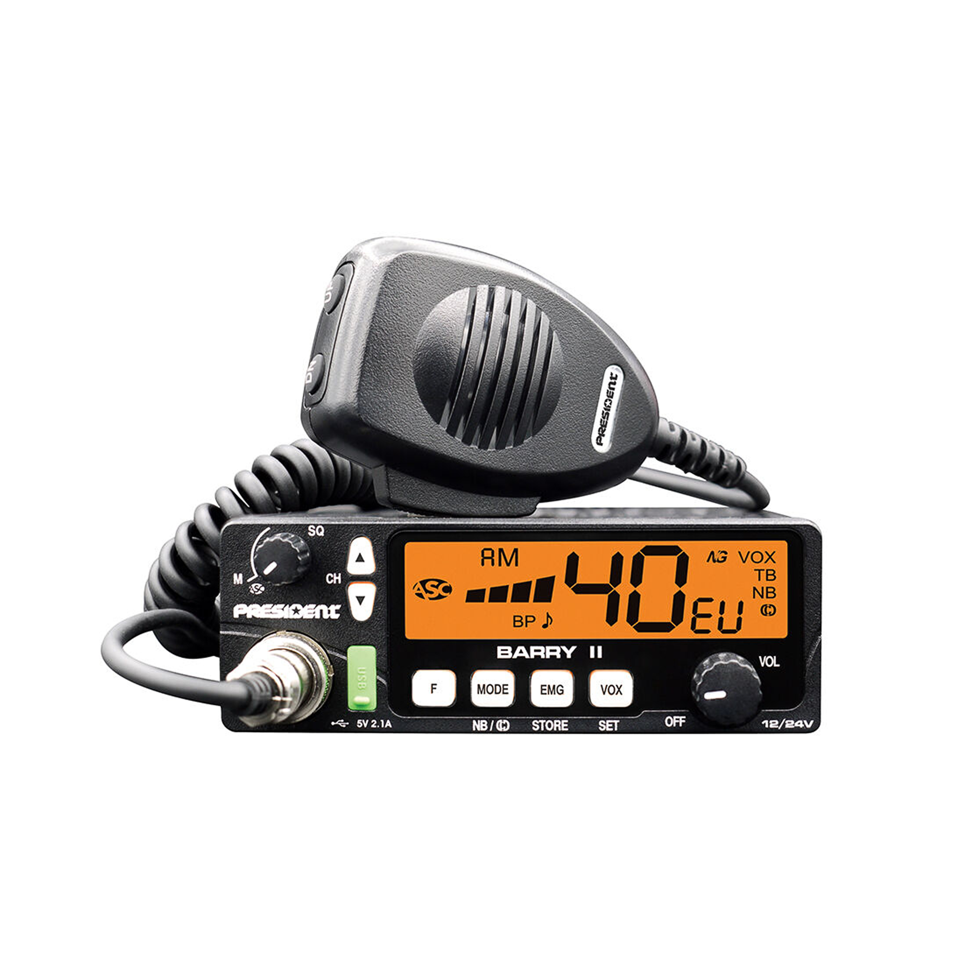 radio-cb-president-barry-ii-asc-vox-12-24v-6fd7fa80f16e49e78a163ef94fcaf1f0-9af8ec9f CB rádio PRESIDENT BARRY II+ ASC VOX 12/24V – Obrázok 1