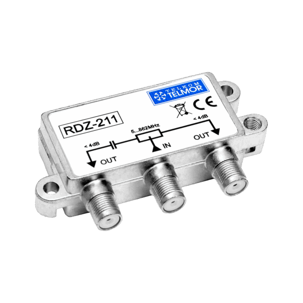 RDZ-211 Duálny vonkajší RF rozbočovač 5-862 MHz 4,0 dB F Level Outdoor TELKOM TELMOR