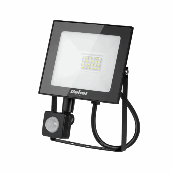 Rebel LED reflektor 20W (24x2835 SMD), 3000K, so súmrakovým senzorom, 230V