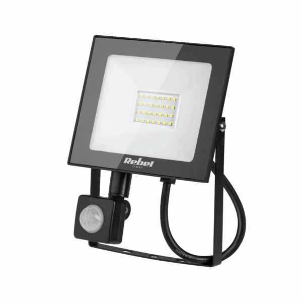 Rebel 20W LED reflektor so súmrakom a pohybovým senzorom 4000K (28x2835 SMD), 230V