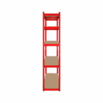 Kovový skladový regál 180x90x40 červený Rebel – Obrázok 4