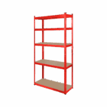 Kovový skladový regál 180x90x40 červený Rebel – Obrázok 2