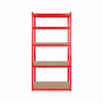 Kovový skladový regál 180x90x40 červený Rebel – Obrázok 3