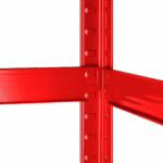 Kovový skladový regál 180x90x40 červený Rebel – Obrázok 6