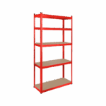 Kovový skladový regál 180x90x40 červený Rebel