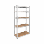 Kovový úložný regál 180x90x40 strieborný Rebel