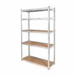 Kovový úložný regál 205x120x45 strieborný Rebel – Obrázok 2
