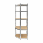 Rohový kovový úložný regál 180x40x70 strieborný Rebel – Obrázok 4