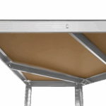 Rohový kovový úložný regál 180x40x70 strieborný Rebel – Obrázok 6