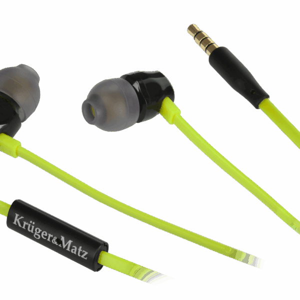 Kruger&Matz D10 zelené slúchadlá do uší s mikrofónom