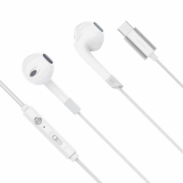 Kruger&Matz C2 USB-C slúchadlá do uší s mikrofónom biela