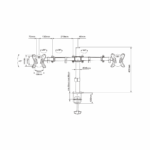 UDT-C024 13-27" držiak monitora pre 2 monitory – Obrázok 3
