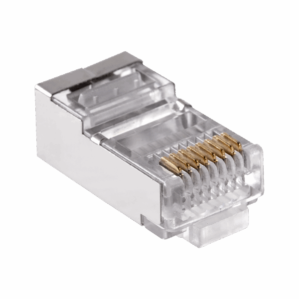 Telefónna zástrčka.  RJ45 8P 8C (drôt) cez CAT.6E tienený