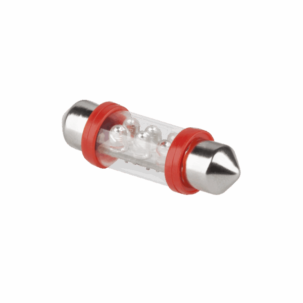 LED autožiarovka 12V 10*36-6LED Sv8,5 červená
