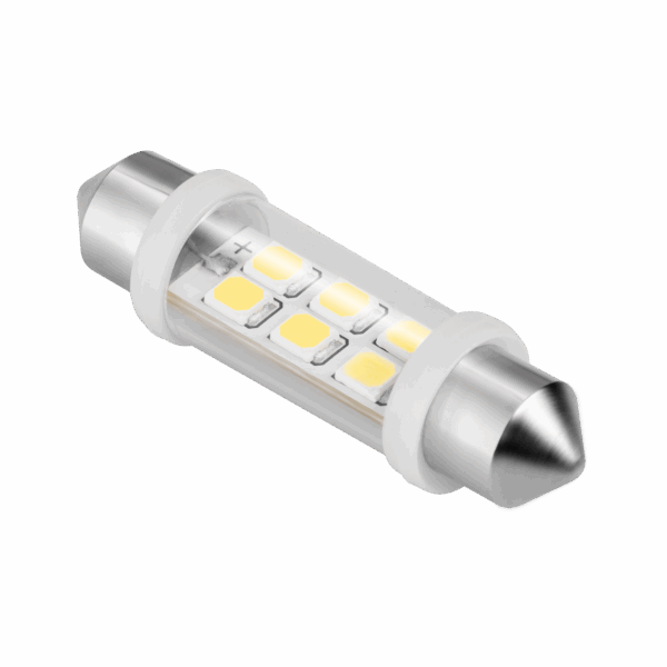 LED autožiarovka 12V 10*40, 6xSMD Sv8,5, biela