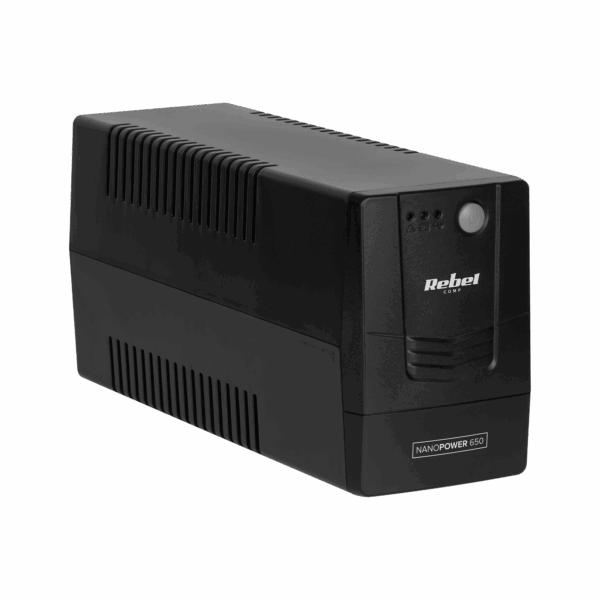 Počítačový núdzový zdroj UPS REBEL model Nanopower 650 (offline, 650VA / 360W, 230 V, 50Hz)