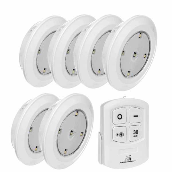 Sada 6 ks LED svietidiel ovládaných diaľkovým ovládačom MCE165
