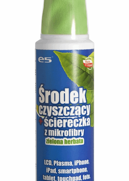 Súprava na čistenie obrazoviek TABLET/SMARTPHON/LCD/PLAZMA liquid 250ml (zelený čaj) + mikrovlákno 20x20 cm